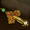 Htisok Orthodox Necklace With Wooden bead chain Crucifix Gold Wooden Rosary Beaded Chain Religious Jesus Prayer Jewelry - Image 5