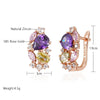 Purple Zircon Drop Earrings For Women Jewelry Rose Gold Color Bride Wedding Earrings - Image 6