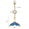 ZS 1 PC Gold Color 14G Stainless Steel Belly Ring Snake Heart Shiny CZ Crystal Navel Belly Button Rings Butterfly Navel Piercing - Image 9