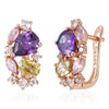 Purple Zircon Drop Earrings For Women Jewelry Rose Gold Color Bride Wedding Earrings - Image 7