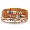 Chunky Orange Leather Bracelet for Women Geometric Heart Stars Braided Cuff Bangle Bracelets Jewelry Gifts - Image 8