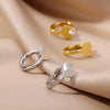 Hollow Heart Earrings for Women Stainless Steel Dangle Drop Earrings Cubic Zirconia Wedding Couple Ear Jewelry - Image 5