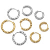 6pcs 8/10/12/14mm Stainless Steel Round Embossing Ear Rings Hoop Earrings for Women Female Girls Korea Jewelry Supplies - Image 1