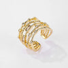 Hollow Sun Ring with Natural Stone in Gold-Tone - Image 6