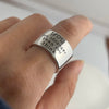 Silver Rings For Women Men Wide Vintage Letters Open Ring For Birthday Party Gift - Image 2