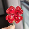 Green Red Crystal Rhinestone Four-Leaf Clover Flower Brooches Lapel Pins Jewelry Clothing Accessories Brooch for Women - Image 3