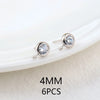 (2607) 4MM 6MM 7MM 8MM Gold Color Brass with Zircon Hooks Hole Round Stud Earrings Pins Jewellery Accessories Wholesales - Image 28