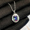 Multi-colored Oval Cubic Zirconia Pendent Necklace Women for Wedding Aesthetic Elegant Female Necklaces Party Jewelry - Image 5