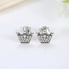 Infinity and Heart Stud Piercing Earrings with Crystal Accents - Image 2
