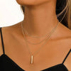 Silver Three-Layer Stacking Necklace Women Simple Strip Pendant Collarbone Chain Jewelry - Image 3