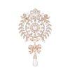 Gold Colour Rhinestone Crystal Flower Brooches For Women Drop Pearl Brooch Pins Wedding Bridal Party Charm Jewelry Gifts - Image 6