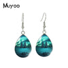 Northern Lights Tear drop Earring Aurora Borealis Fish hook Earrings Glass Cabochon Jewelry Handmade Items - Image 10