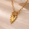 Pendant Necklace with Textured Chain and Multiple Charm Designs - Image 30