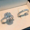 Simple Elegant Round/Square CZ Rings for Women Silver Color Engagement Wedding Party Female Ring Jewelry - Image 2