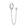 Gold Silver Color Plated Double Hole Link Chain Circle Hoop Earrings Zircon Star Lightning Eye Pendant Huggie Piercing Earring - Image 24