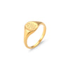 Stainless Steel Gold Plated Engraving Wildflower Tea Leaf Lavender Sunflower Signet Rings For Women - Image 8