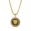 Hip Hop Gold Color 3D Round Lion Head Pendant Chain Medal Necklace Men Women Rock Rapper Jewelry Gifts - Image 1