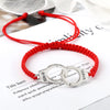 Adjustable Braided Rope Bracelet Silver Color Couple Handcuff Lucky Red Black Thread Handmade Knot Classic Jewelry For Woman Man - Image 2
