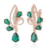 Shiny Zircon Flower Long Drop Earrings For Women Rose Gold Color Ethnic Bridal Wedding Jewelry - Image 10