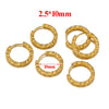 6pcs Stainless Steel Round Embossing Ear Rings Pvd Gold Plated Korean Earrings Hoops Earring for Women Female Girls Metal - Image 10