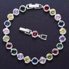 Pera Design Gold Color Round Shape Purple Cubic Zirconia Stone Charm Link Bracelets Wedding Jewelry for Women - Image 11