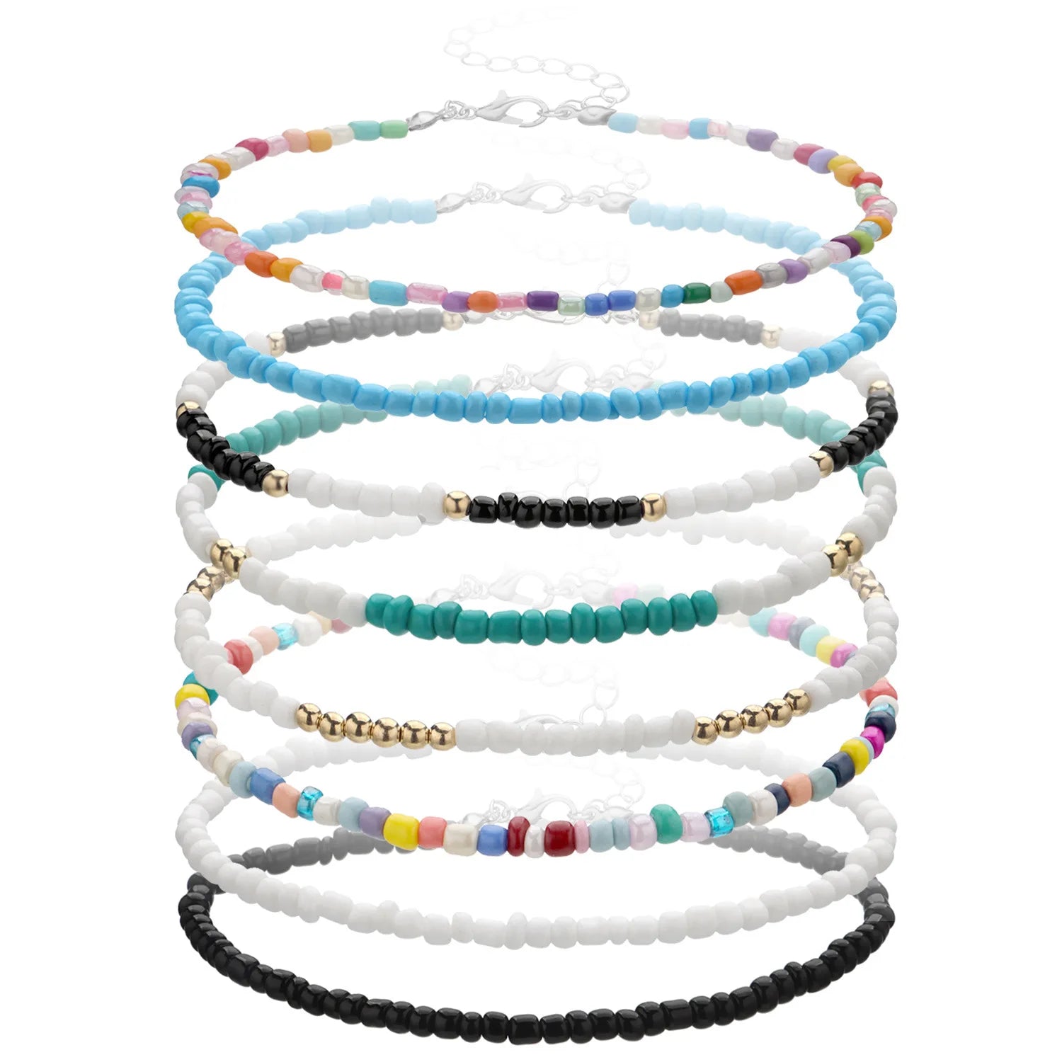 Bohemia Colorful Rice Bead Anklet For Women Summer Beach Handmade Ankle Bracelet Girl Beaded Chain On Foot Jewelry - Image 1