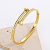 Stainless Steel CZ Bangle Bracelet for Women Silver Plated Clover Open Cuff Bangles No Fade Jewelry - Image 13