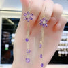 Zircon Christmas Snowflake Stud Earrings For Women Temperament Waterdrop Tassel Snow Flower Earring Party Jewelry - Image 4