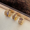 Maillard Drip Glaze Stud Earrings for Women Vintage Brown Resin Metal Irregular Geometric Earrings Jewelry Accessories - Image 6