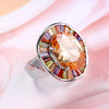 Statement Bridal Big Round Colorful CZ Finger Silver Rings Champagne Cubic Zircon Jewelry for Women Party Gift - Image 6