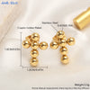 Mhs.sun Gold Plated Square Round Stainless Steel Hoop Earrings Cross Ball Beads Earring For Women Girls Wedding Jewelry - Image 11