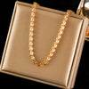 316L Stainless Steel Wheat Chain Necklace Metal Texture Plated Neck Chain Jewelry Gift - Image 13