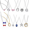 Silver Pendant Necklaces, Tree of Life, Moon Star, Bowknot, Heart Zircon Chain, Women Jewelry Gifts - Image 1