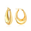 Punk Golden Plated Stainless Steel Reticulate Rhombus Hoops Earrings For Women Anti-Allergic Temperament Jewelry - Image 10