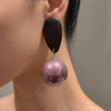 Statement Big Wooden Pearl Ball Earrings Vintage Style Creative Handmade Earings For Women - Image 6