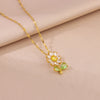 Sweet Sexy Sparkly Zircon Crystal Sunflower Necklaces For Women Cute Stainless Steel Clavicle Chain Jewelry - Image 4