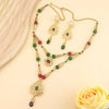 Sunspicems Chic Moroccan Beads Necklace Double Layered Chain Arabic Bridal Jewelry Necklace Earring Sets Banquet Daily - Image 3