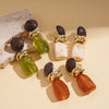 Metal Wrap Resin Irregular Dangle Earrings Simple Vintage Earrings Women Daily Jewelry Accessories - Image 2