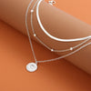 Silver Three-Layer Round Necklace for Women Simple Snake Chain Charm Ball Chain Party Gift Women's ExquisiteJewelry - Image 2