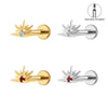 Titanium CZ Starburst Stud Earring 16G Sunrise Helix Stud Tragus Cartilage Labret Monroe Piercing Jewelry - Image 33