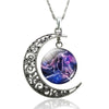 12 Constellation Necklace Zodiac Signs Cabochon Glass Crescent Moon Pendant Clavicle chain Necklace Birthday Gifts for Women - Image 29