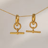 Polished Stainless Steel Jewelry OT Bar Charm Chunky Hoop Earrings Gold Plated Jewelry For Woman - Image 12