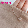 Silver Pendant Necklaces Shining Snowflake Crystal Zircon Necklace for Women Girls Wedding Party Jewelry Gift - Image 4