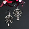 Goth Y2K Black Enamel Moon Sun Star Fringed Multi-layer Circular Celestial Dangle Earrings for Women Halloween Aesthetic Jewelry - Image 3