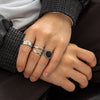 4Pcs Retro Simple Stackable Stainless Steel Wide Ring Men's Gothic Pattern Metal Finger Ring Hip Hop Casual Jewelry - Image 7