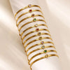 Zircon Birthstone Heart Bracelets For Women Gold Color Stainless Steel Heart Bracelet Wedding Birthday Jewelry Gift - Image 2