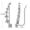 316L 7 Crystal Cuff Mountaineer Earrings - Image 5