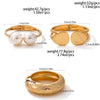 4 Styles Creative Imitation Pearls Chunky Spring Bangle Women Hip Hop Heavy Metal Open Wide Cuff Bangle Jewelry - Image 5