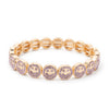 Happy Bangle Paved Diamond Enamel Beaded Bracelets For Women Boho Gold Color Elastic Bracelets - Image 15