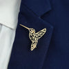 punk style hollow lines woodpecker stainless steel gold-plated brooch, black suit accessories, wedding matching set - Image 1